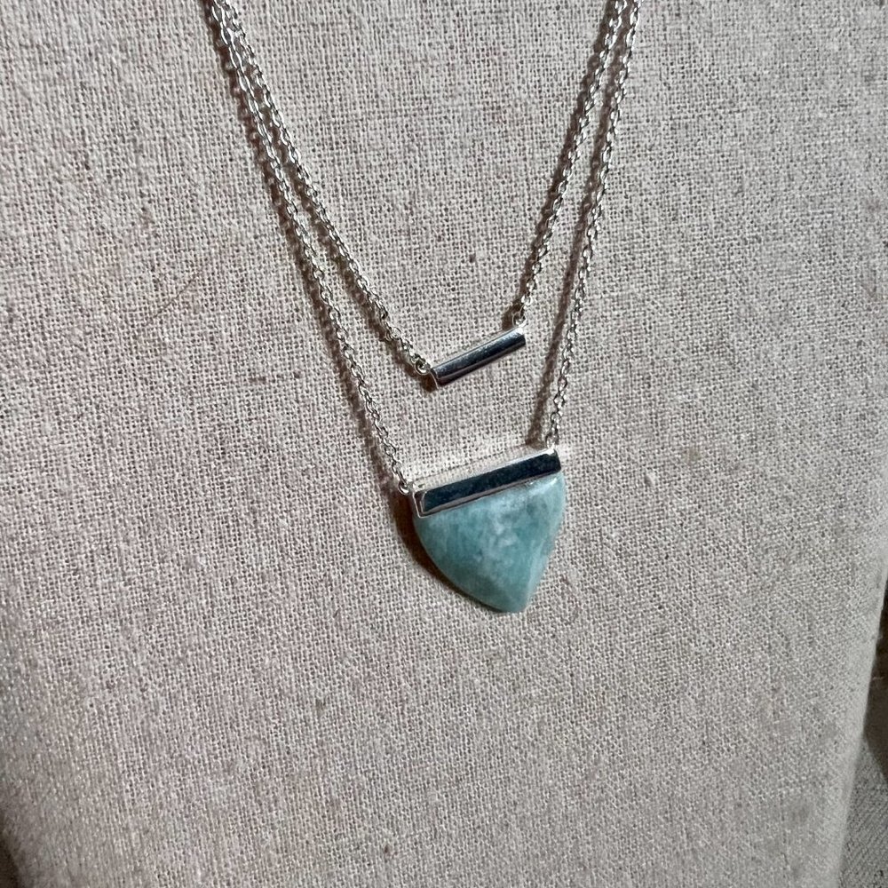 Stella And Dot Two-Layer Triangle Stone Necklace - image 2